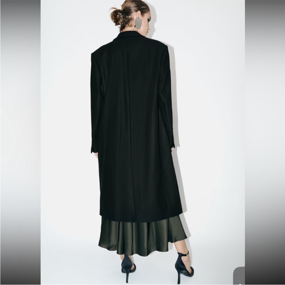 $350 Zara Black Oversized wool blend Coat Jacket STEVEN MEISEL Limited Ed XS NWT - Picture 6 of 13